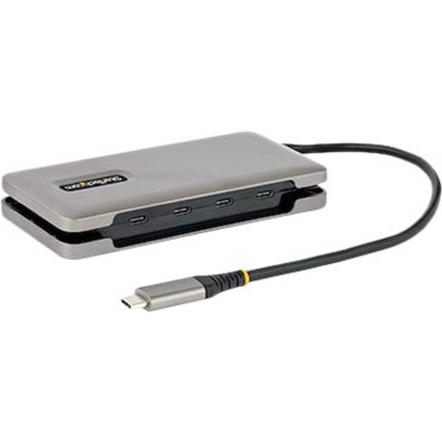 StarTech.com USB-C-Hubb Med 4 Portar - USB 3.1 10 Gbps - Bärbar Med 100 W Strömförsörjning - 32 cm Lindad Kabel - USBC-Splitter (HB31CM4CPD3)