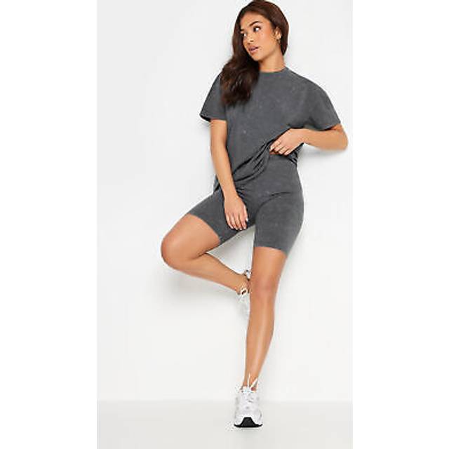 Pixiegirl Grey Acid Wash Cycling Shorts 18 Pixiegirl | Petite Women's Casual Shorts