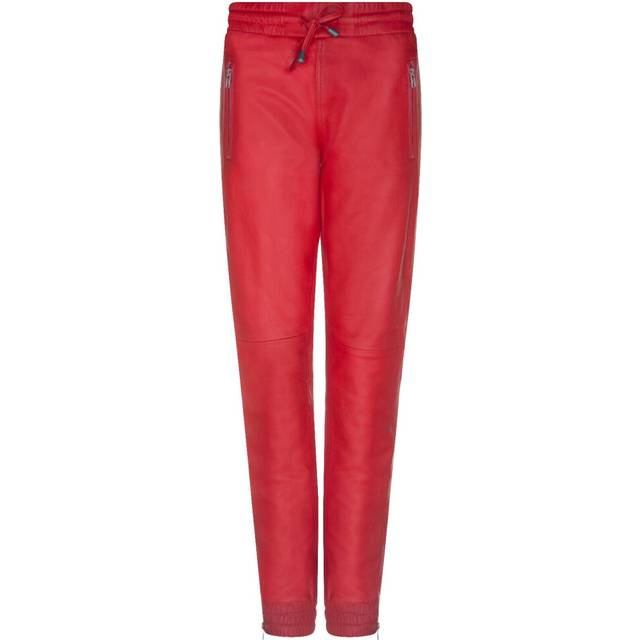 Infinity Leather Womens Red Nappa Trousers Joggers - Size 8 UK
