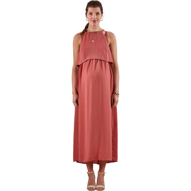 Short Sleeveless Dress, Maternity & Nursing Special brown light solid - BROWN LIGHT SOLID
