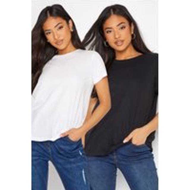 2 Pack Petite Black & White Basic Tshirts 14 Pixiegirl | Petite Women's T-Shirts