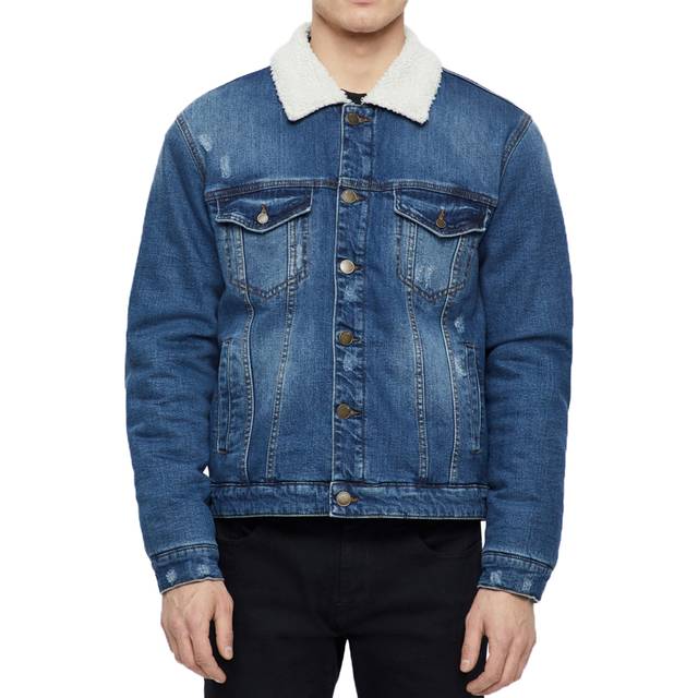 Only & Sons Louis Sherpa Denim Jacket Blue