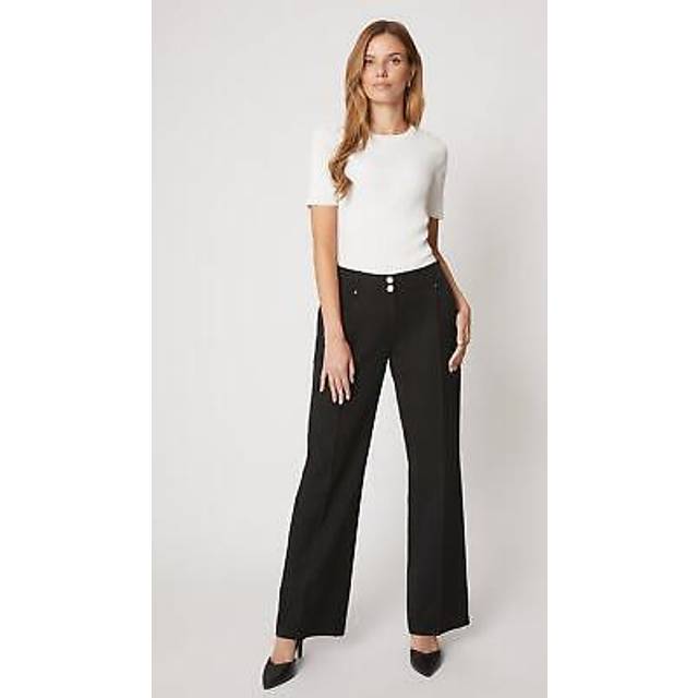 Wallis womens dress pants black smart wide leg trousers regular fit