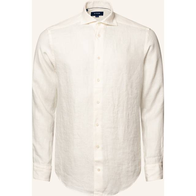 Eton Mens White Solid Slim-fit Linen Shirt 15.75 - WHITE