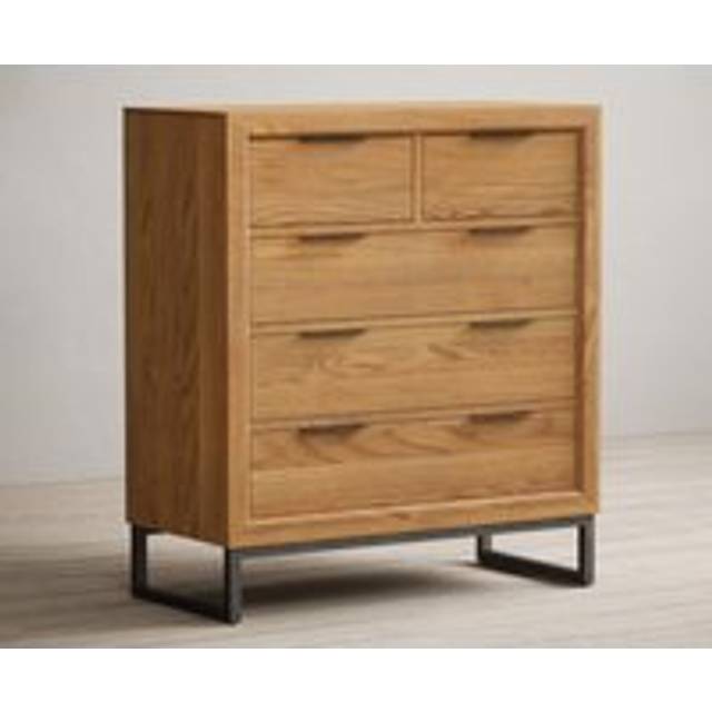 Loft Solid Oak 2 Over 3 Chest of Drawers