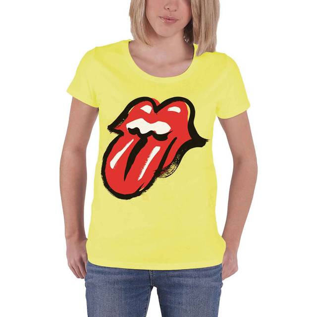 (XL, Yellow) The Rolling Stones No Filter Tour Tongue Skinny Fit T Shirt