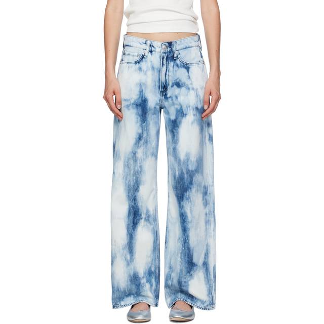 rag & bone Logan Indigo Watercolor Wide Leg Jean