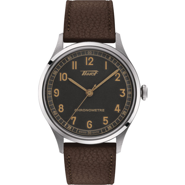 TISSOT Heritage AUTO 39MM Anthracite Dial Leather Men's Watch T142.464.16.062.00 / T1424641606200 - 39 mm