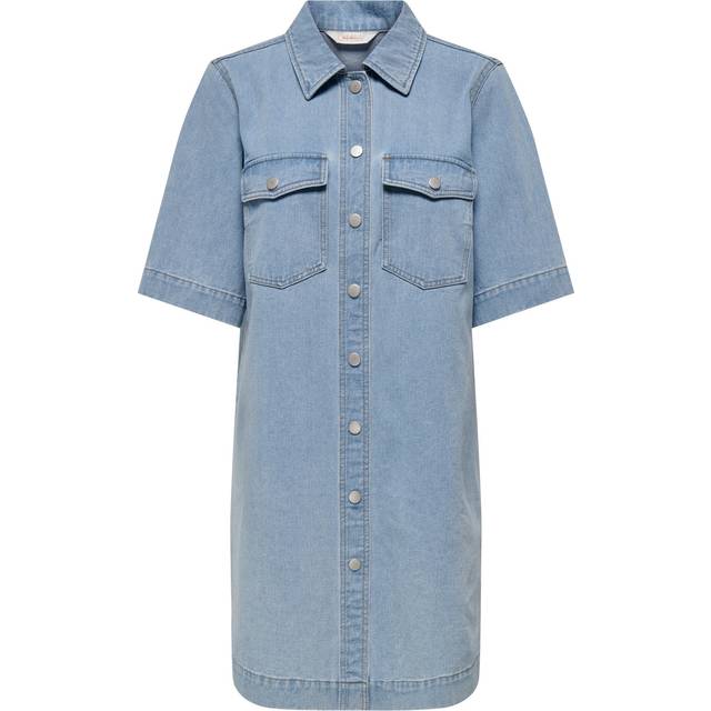 Only Belle Denim Shirt Dress - Blue/Light Blue