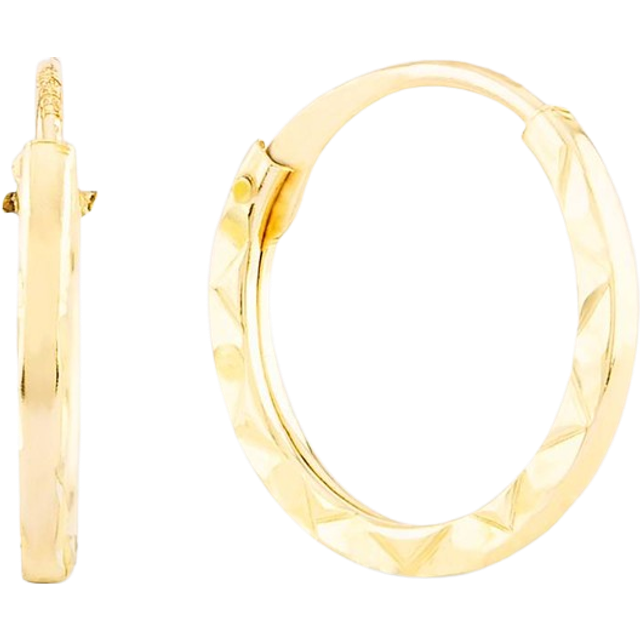 9ct Yellow Gold Sleeper Hoop Earrings 1.51.1859