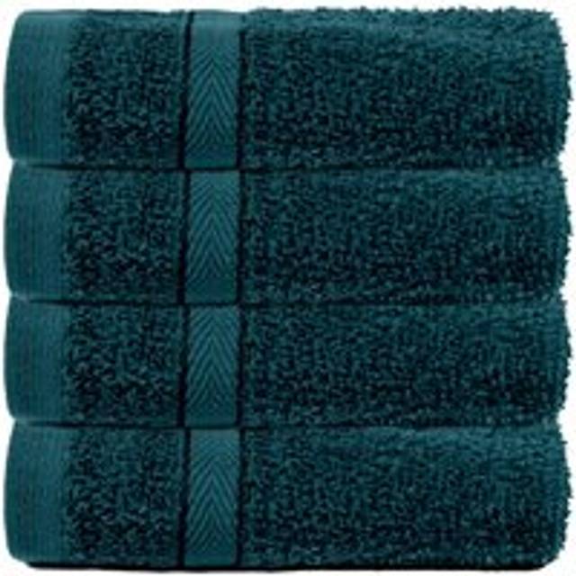 Brentfords 100% Cotton 4 Pack Face Cloths - Dark Teal - Blue