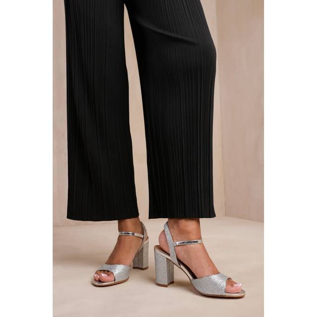 Where's That From Wheres Womens 'Florence' Mid High Heels - Silver - Size UK 8