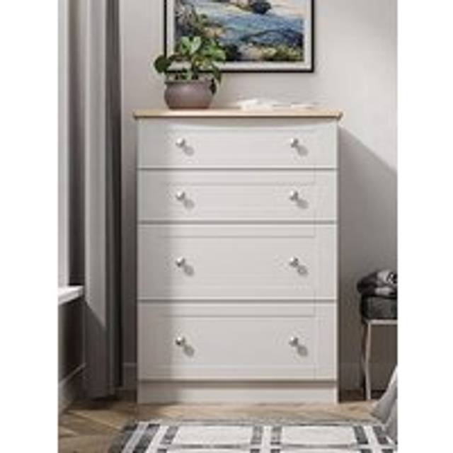 Welcome Furniture Ready Assembled New York 3 Drawer Deep Chest In Bardolino Oak, Brown