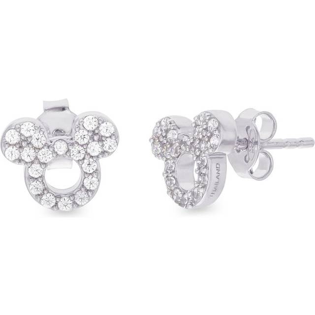 Disney Silver Mickey Mouse Cubic Zirconia Stud Earrings - 9mm - F6710
