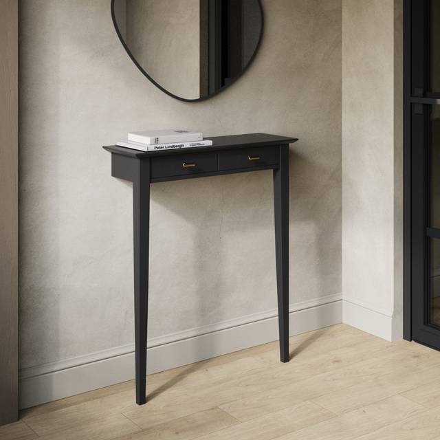 Extra Small & Narrow Black Radiator Cover with Brass Handles -75cm - Noa