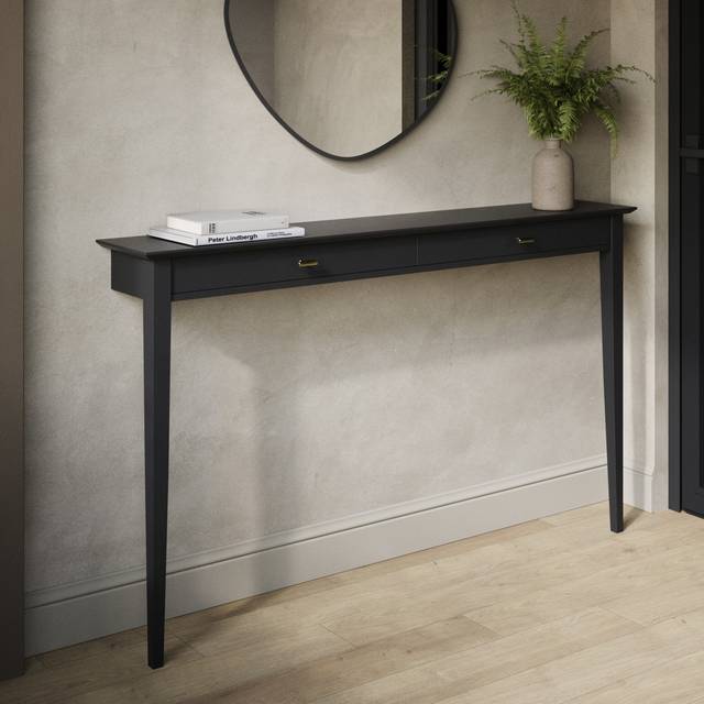 Large & Narrow Black Console Table 150cm - Noa