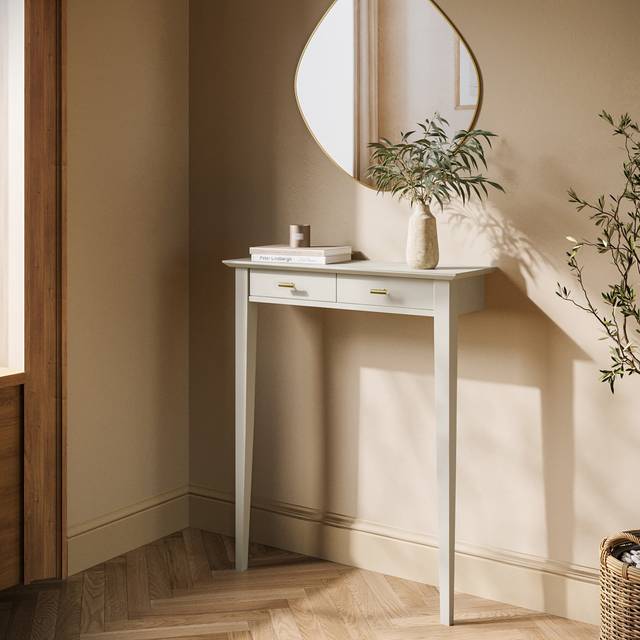 Extra Small & Narrow Taupe Radiator Cover with Brass Handles - 75cm - Noa