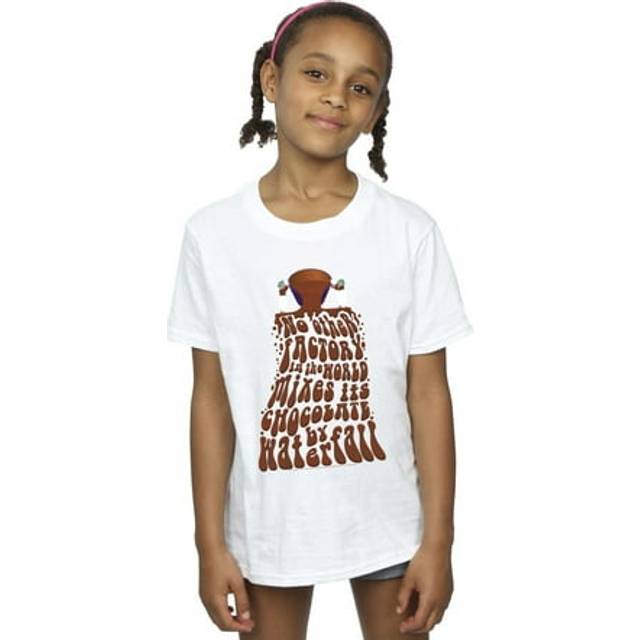 Chocolate Waterfall Cotton T-Shirt - White - 3-4 Years