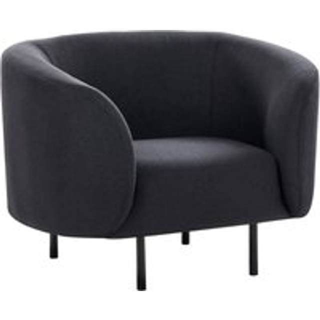 Armchair Curved Glam Art Deco Fabric Polyester Black Loen