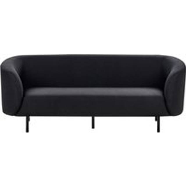 Beliani 3 Seater Fabric Sofa Black Loen, Black