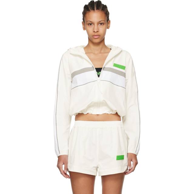 GANNI White Shell Track Jacket - 135 Egret - DK 40
