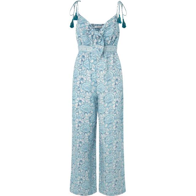 Pepe Jeans for woman. PL230489 Matilde blue jumpsuit (XS), Casual, Linen, Sleeveless / Straps