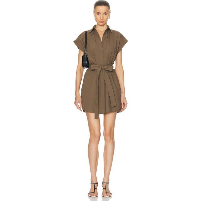 Matteau Mini Shirt Dress in Olive - Olive. Size 5 (also in ). (5)