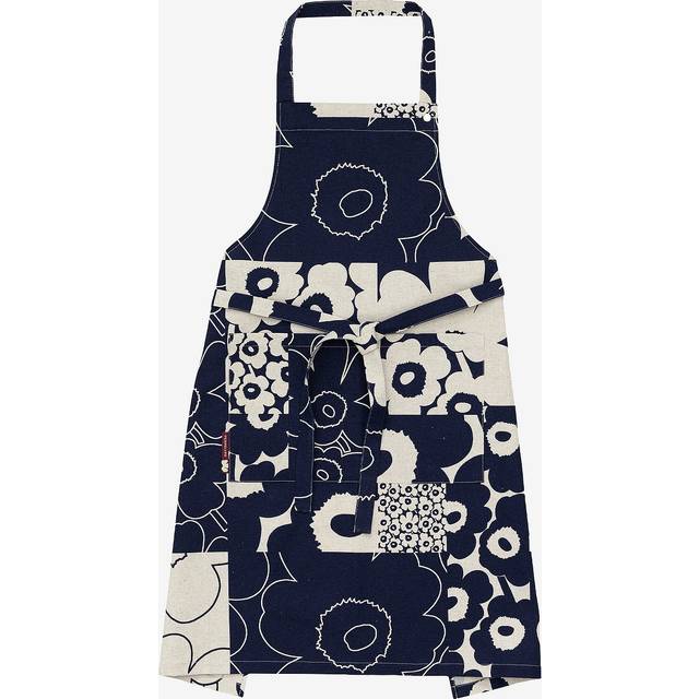 Marimekko - Unikko Kollaasi förkläde beige/mörkblå