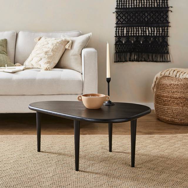 Lucas Medium Coffee Table, Acacia Wood - Black