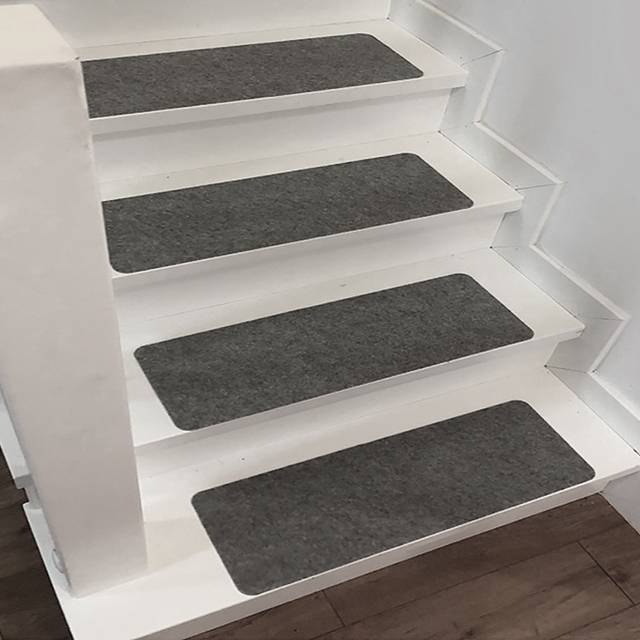 14PCS Non-slip Staircase Step Carpet Floor Protection - Dark Grey