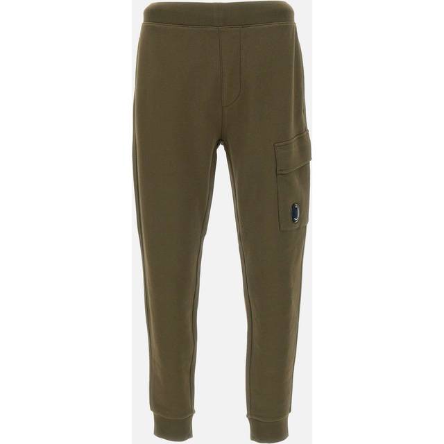 C.P. Company Mens Diagonal Raised Fleece Cargo Sweatpants in Khaki Cotton - Size Medium