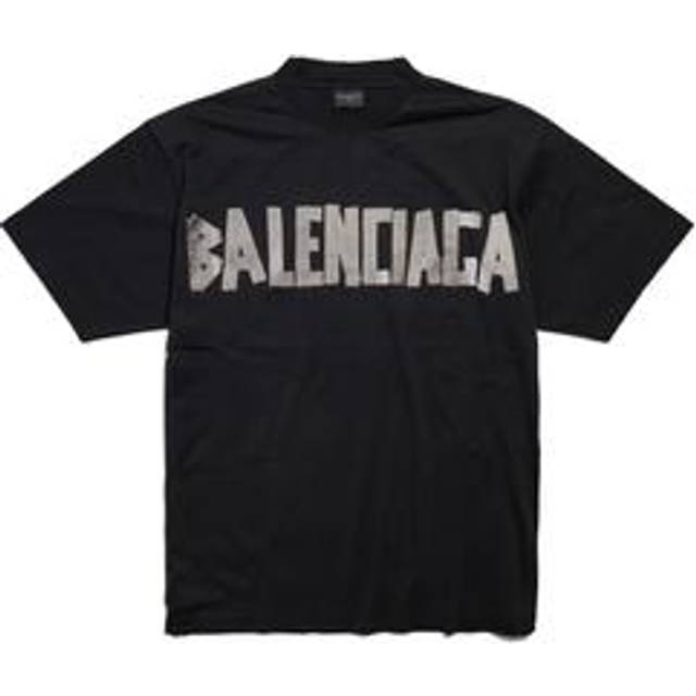 Balenciaga New Tape Type T-Shirt Medium Fit - Black - Unisex - - Cotton
