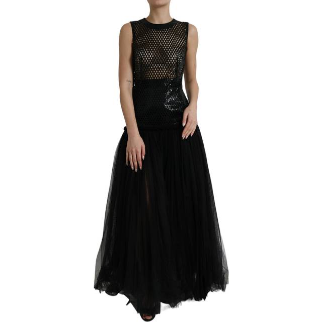 Elegant Black Sequined Evening Dress - IT36|XXS