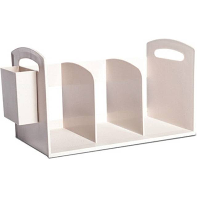 Simple Iron Bookshelf Student Desk Book Storage Rack(Apricot)