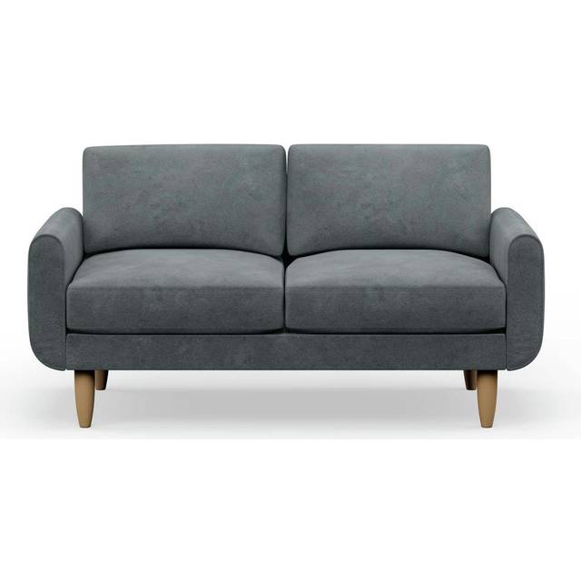 Hutch Velvet Round Arm 2 Seater Sofa - Slate Grey
