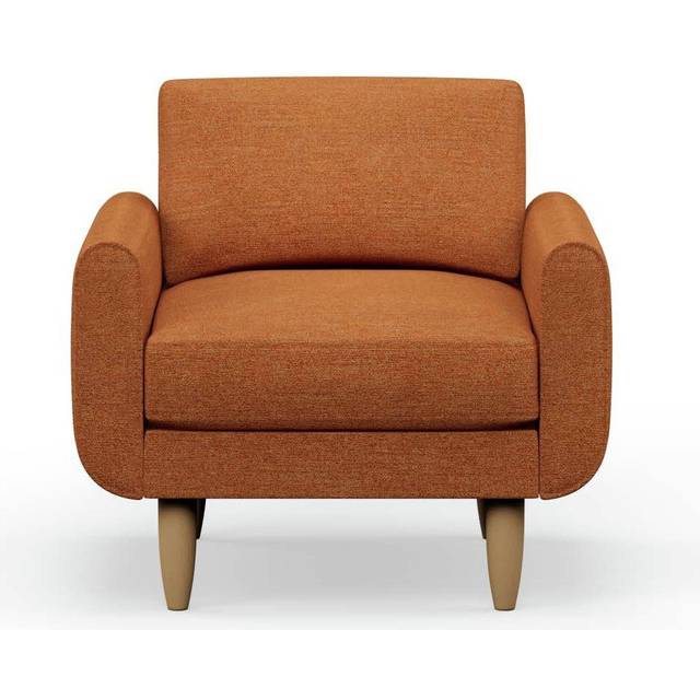 Hutch Fabric Round Arm Armchair - Rust