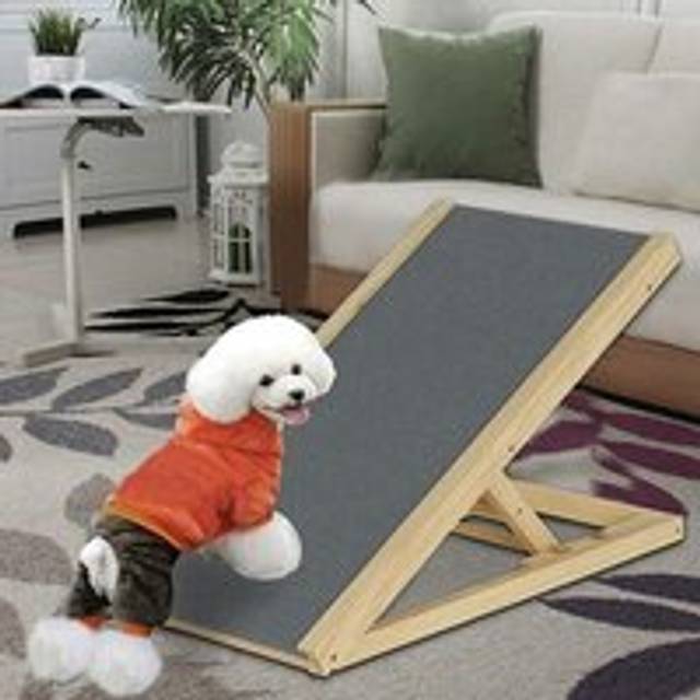 Folding Adjustable Pet Dog Ramp Freestanding Cat Dog Wood Steps Ladder Non Slip