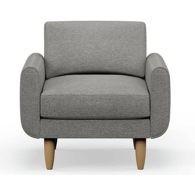 Hutch Fabric Round Arm Armchair - Dove Grey