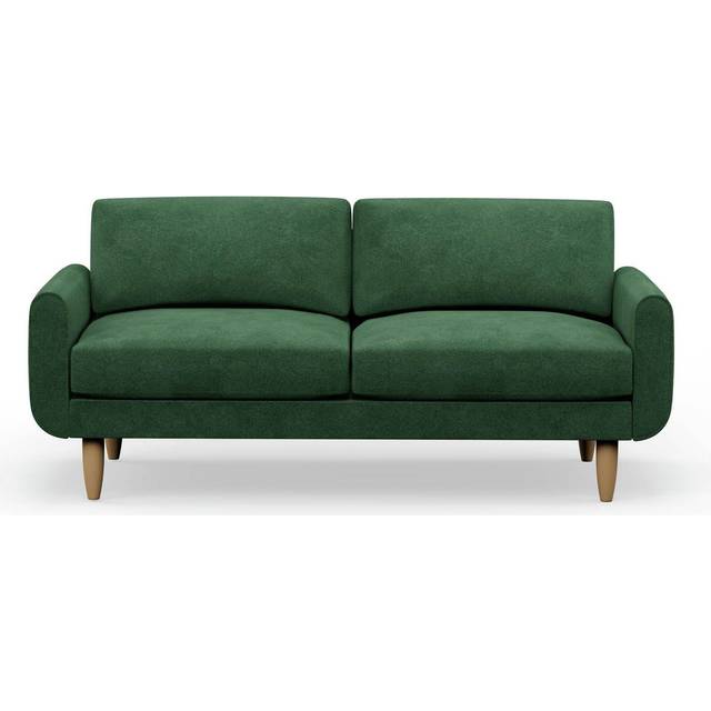 Hutch Velvet Round Arm 3 Seater Sofa - Sage Green