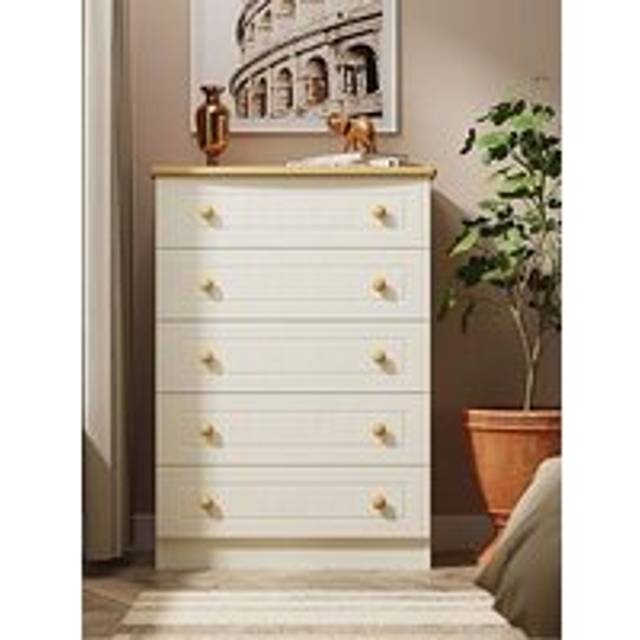 Swift Harrogate Ready Assembled 5 Drawer Chest - Cream