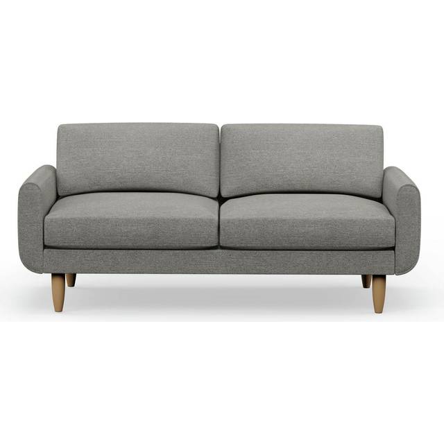 Hutch Fabric Round Arm 3 Seater Sofa - Dove Grey