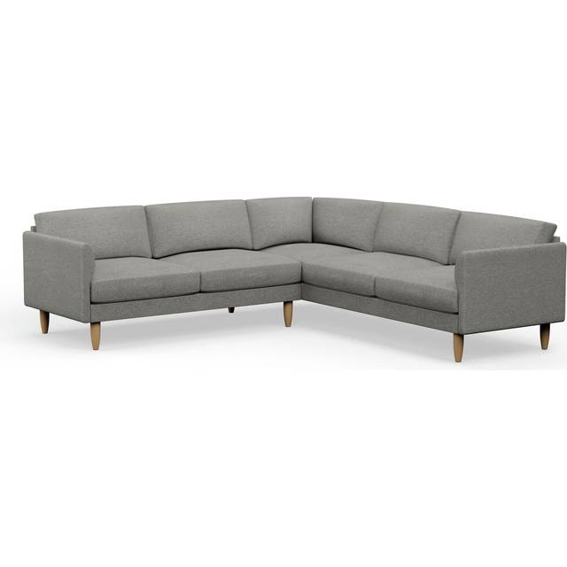 Hutch Fabric Curve Arm 7 Seater Corner Sofa - Dove Grey
