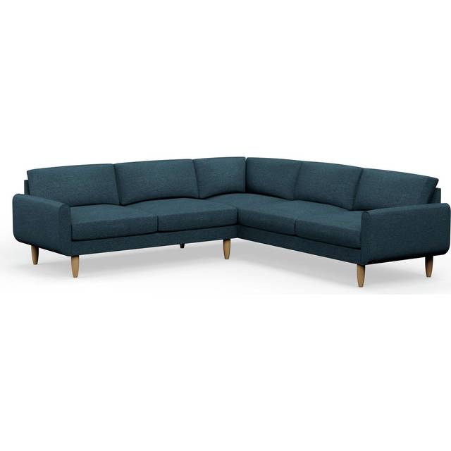 Hutch Fabric Round Arm 7 Seater Corner Sofa - Aegean Blue