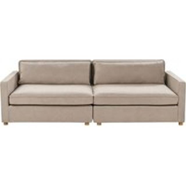 Beliani 3 Seater Fabric Sofa Taupe Vinstra, Multi