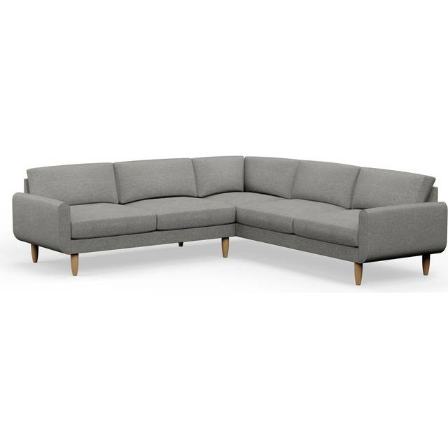 Hutch Fabric Round Arm 7 Seater Corner Sofa - Dove Grey