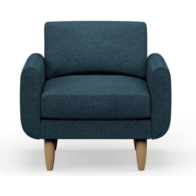 Hutch Fabric Round Arm Armchair - Aegean Blue