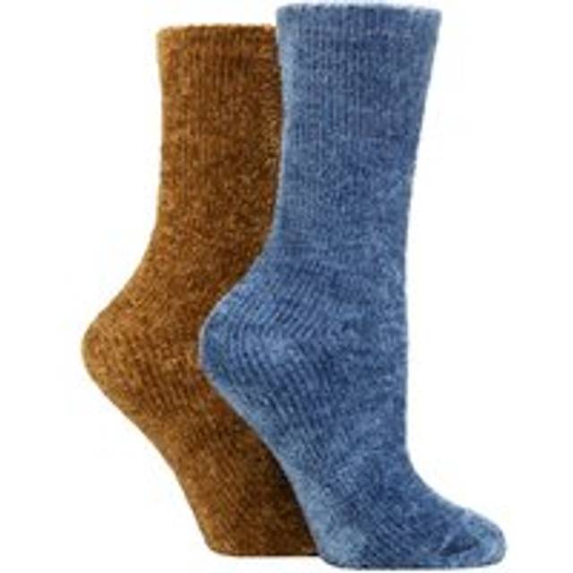 Women's 2 Pair Elle Chenille Leisure Socks French Mustard 4-8 - Yellow