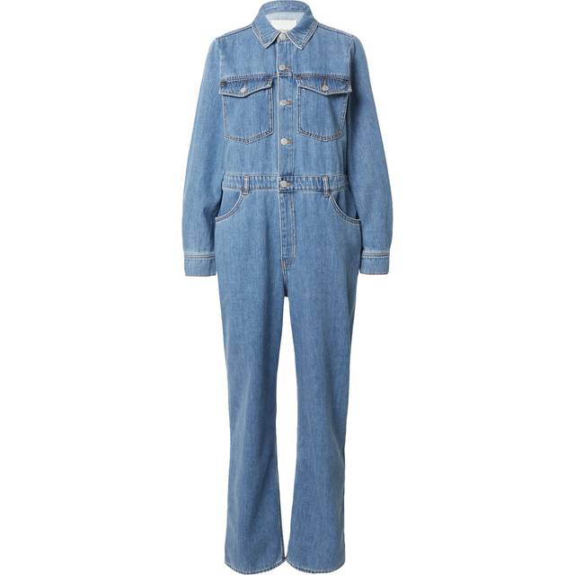 Monki – Blåtvättad overall i denim