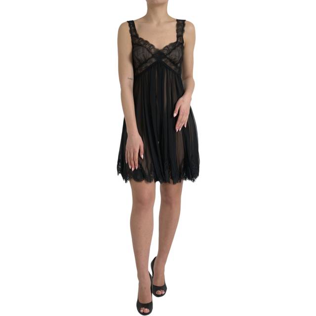 Dolce & Gabbana Elegant Chiffon Silk Blend Mini Dress - IT40|S - Purple