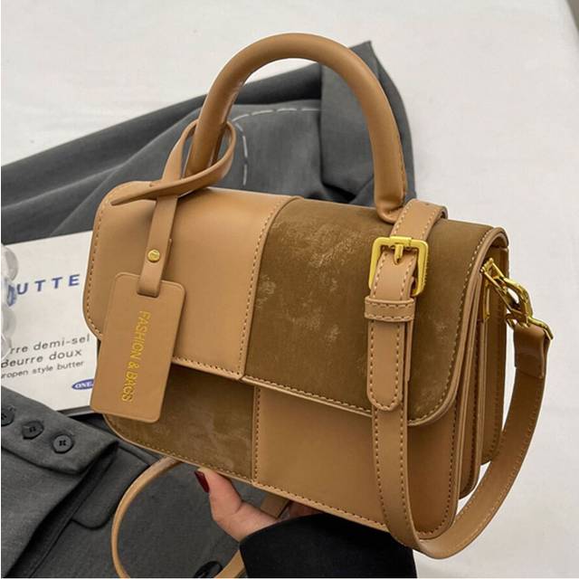 (Khaki) One Shoulder Crossbody Bag Women Fashion Simple Retro Casual Commuter Versatile